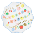 Charm "Let's Party" Scalloped Large Dinner Plates