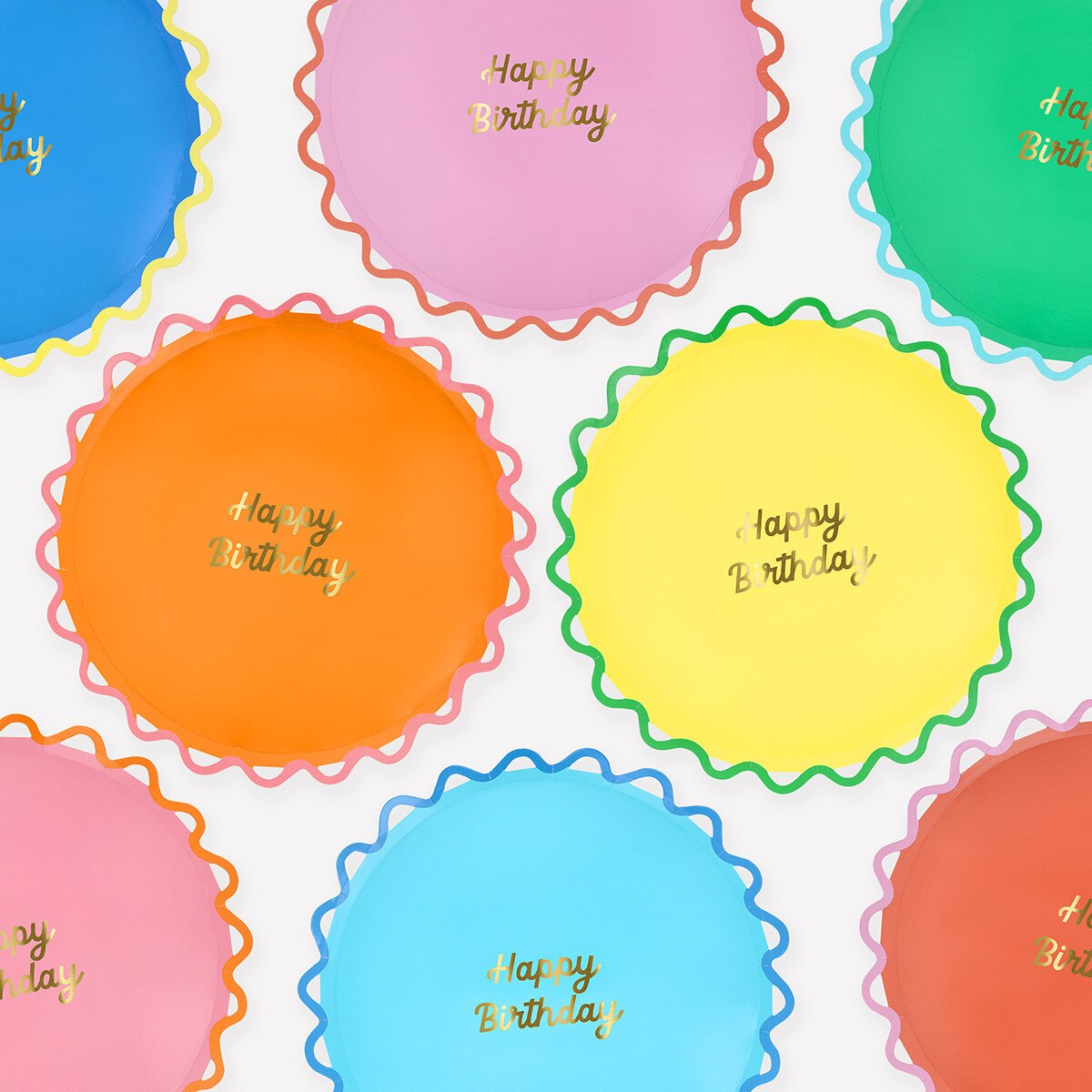Assorted Wiggle Edge Dinner Plates