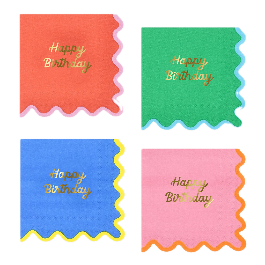 Assorted Wiggle Edge Napkins - 2 Sizes