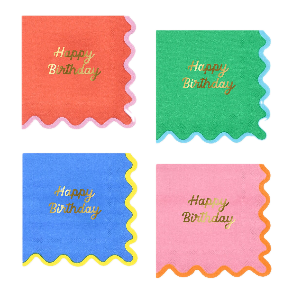 Assorted Wiggle Edge Napkins - 2 Sizes