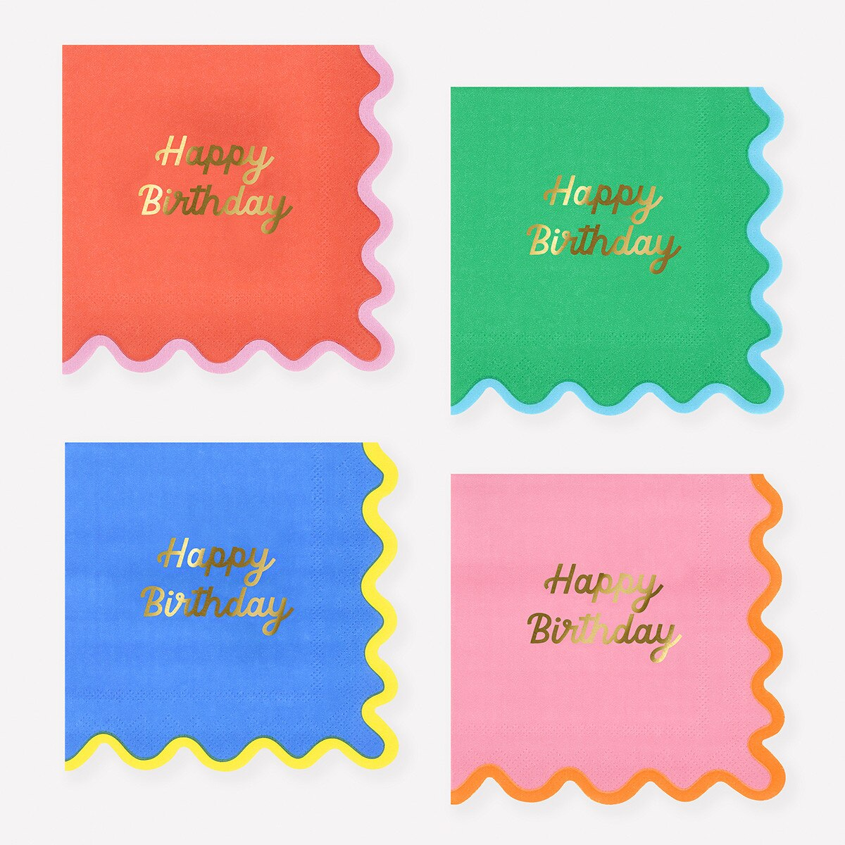 Assorted Wiggle Edge Napkins - 2 Sizes