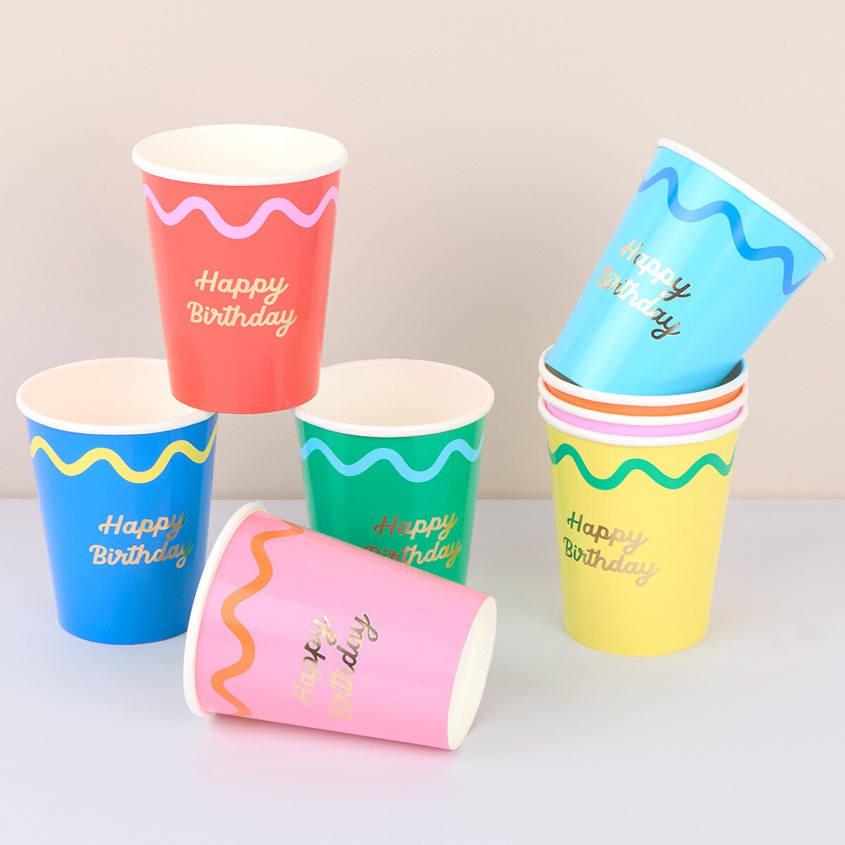 Assorted Wiggle Edge Cups