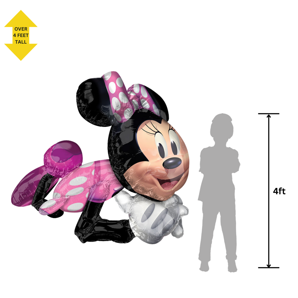 Pink Minnie Mouse foil balloon large size birthday theme from Parte Haus party supply store in Bethesda Maryland