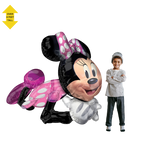 Pink Minnie Mouse foil balloon with polka dots for kids birthday from Parte Haus party supply store in Bethesda MD