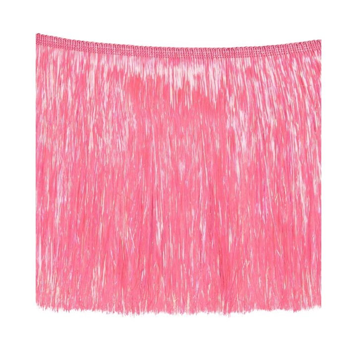 Pink fringe table skirt decoration luau theme from Parte Haus party supply store in Bethesda Maryland