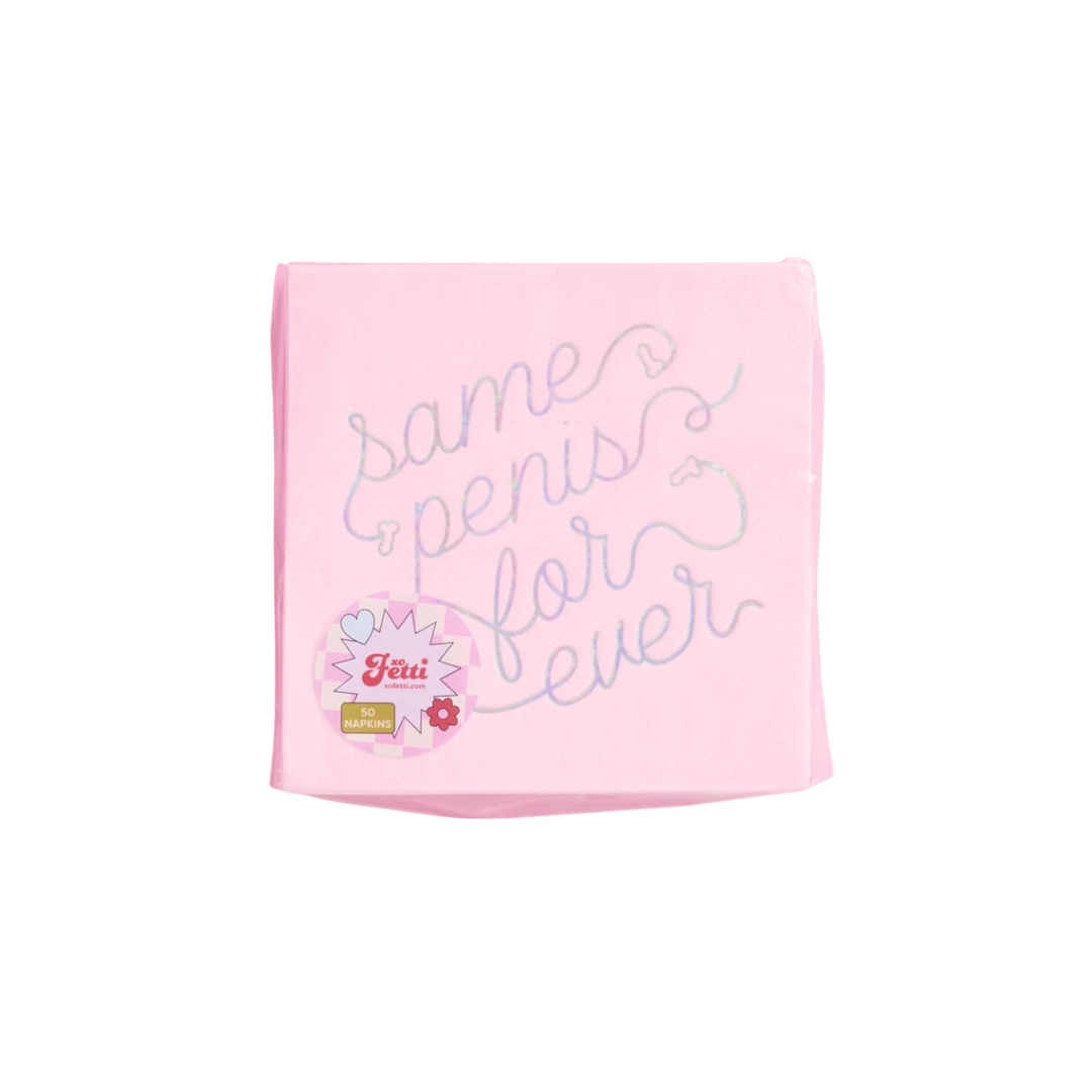 Pink Bachelorette Party Penis Cocktail Napkin