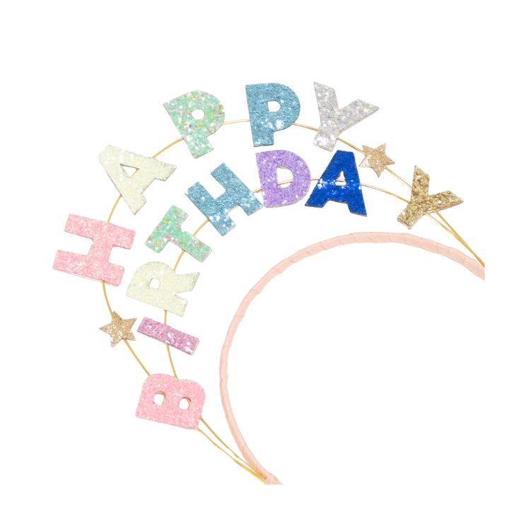 Colorful "Happy Birthday" Glitter Headband