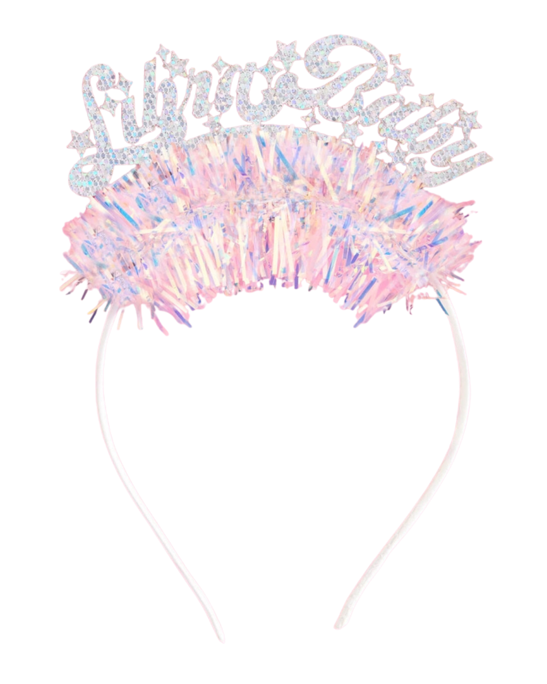 Iridescent "Libra Baby" Glitter  Fringe Headband