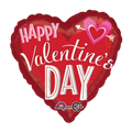Red Valentine’s Day Heart Arrow Foil Balloon, 28in - Giant