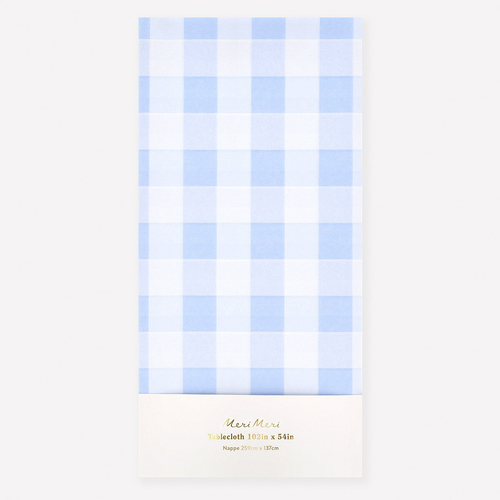 Blue Gingham Paper Tablecloth