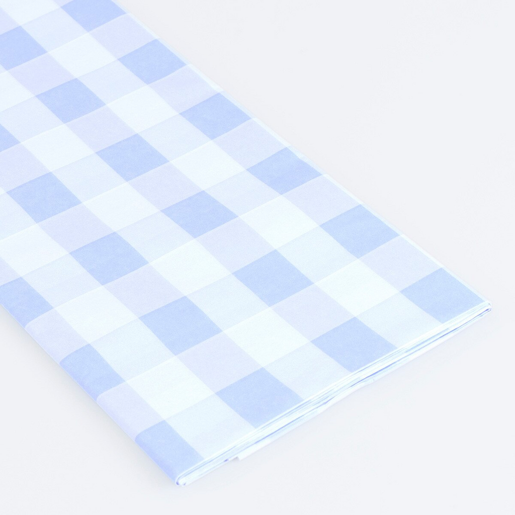 Blue Gingham Paper Tablecloth