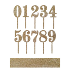 Gold glitter number cake toppers for birthday celebration from Parte Haus party supply store in Bethesda Maryland