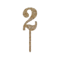 Gold glitter number two cake topper birthday from Parte Haus party supply store in Bethesda MD