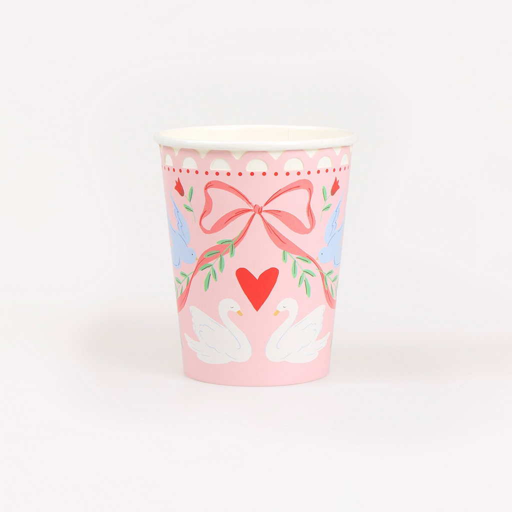 Pink Lovebird Lace Cups