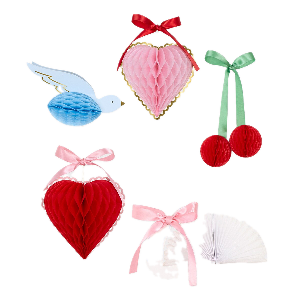 Fancy Valentine's Honeycomb Decorations
