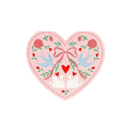 Pink Lovebird Lace Heart Small Napkins