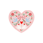 Pink Lovebird Lace Heart Small Napkins
