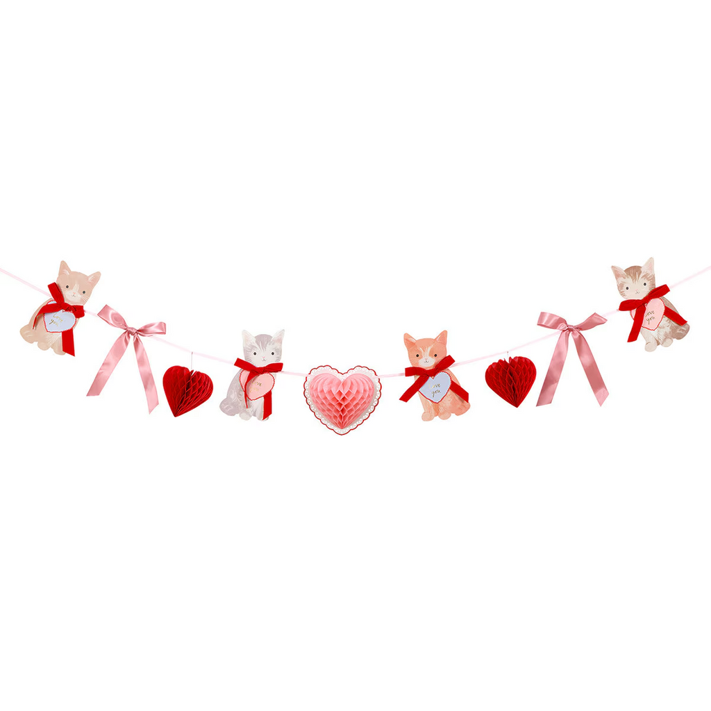 Pink and Red Kitten Valentine's Garland