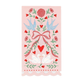 Pink Lovebird Lace Guest Towels