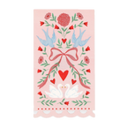 Pink Lovebird Lace Guest Towels