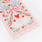 Pink Lovebird Lace Guest Towels