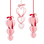 Pink and Red Lace Edge Heart Decorations