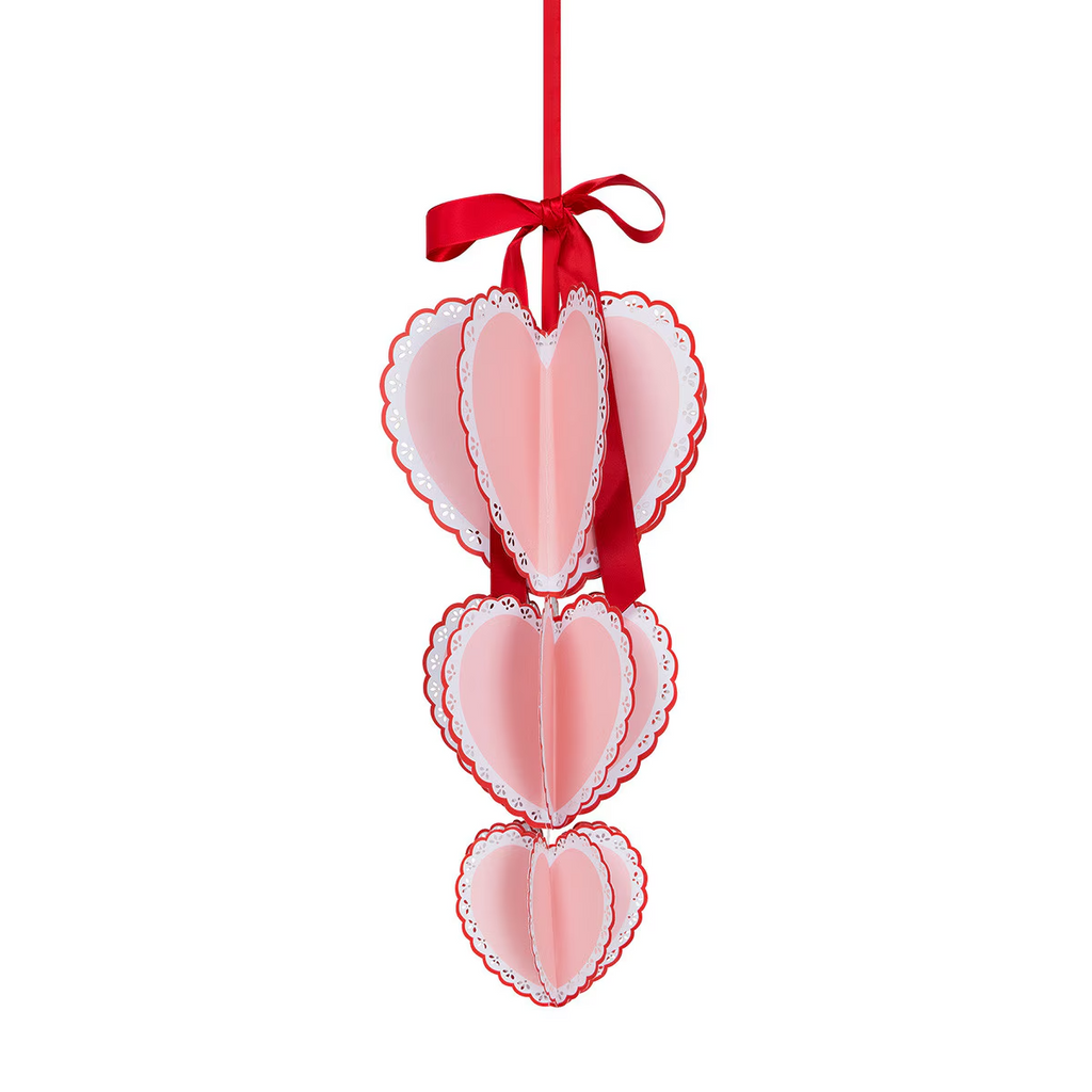 Pink and Red Lace Edge Heart Decorations