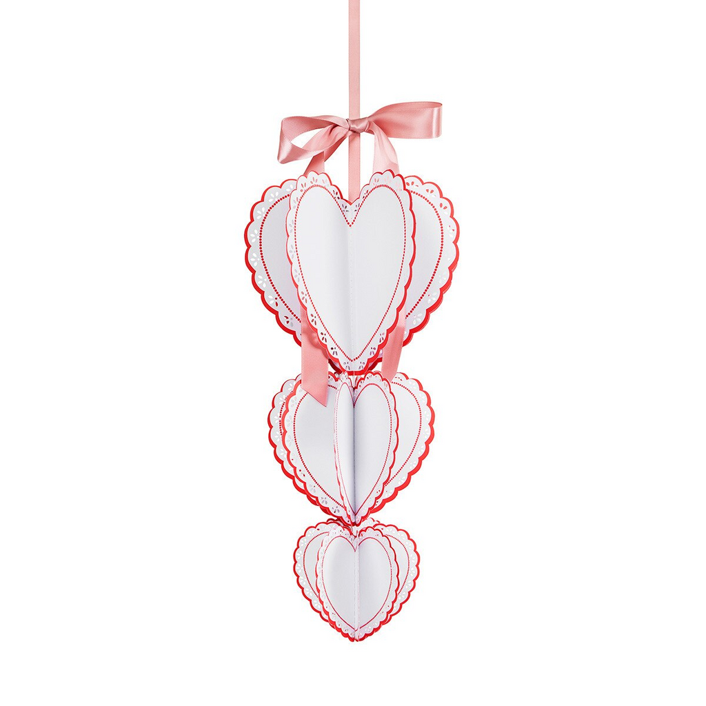 Pink and Red Lace Edge Heart Decorations