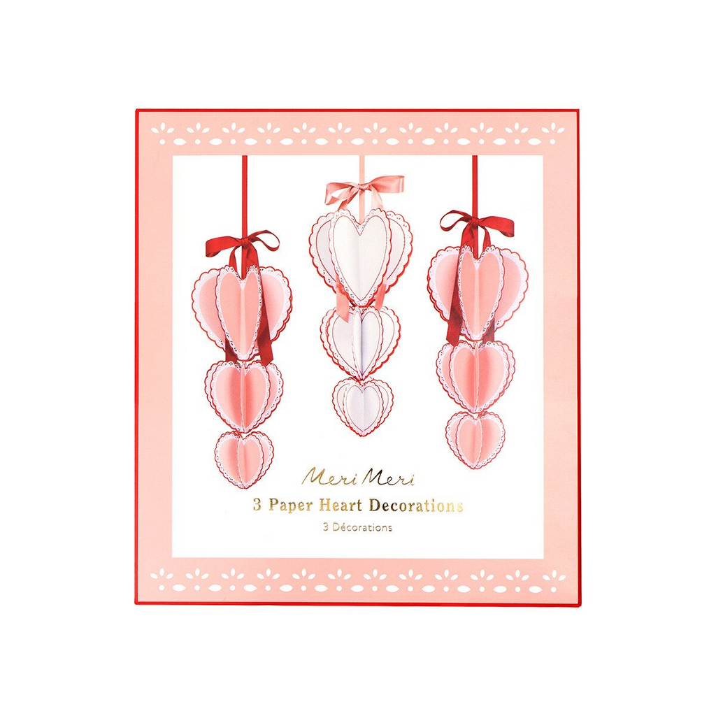 Pink and Red Lace Edge Heart Decorations