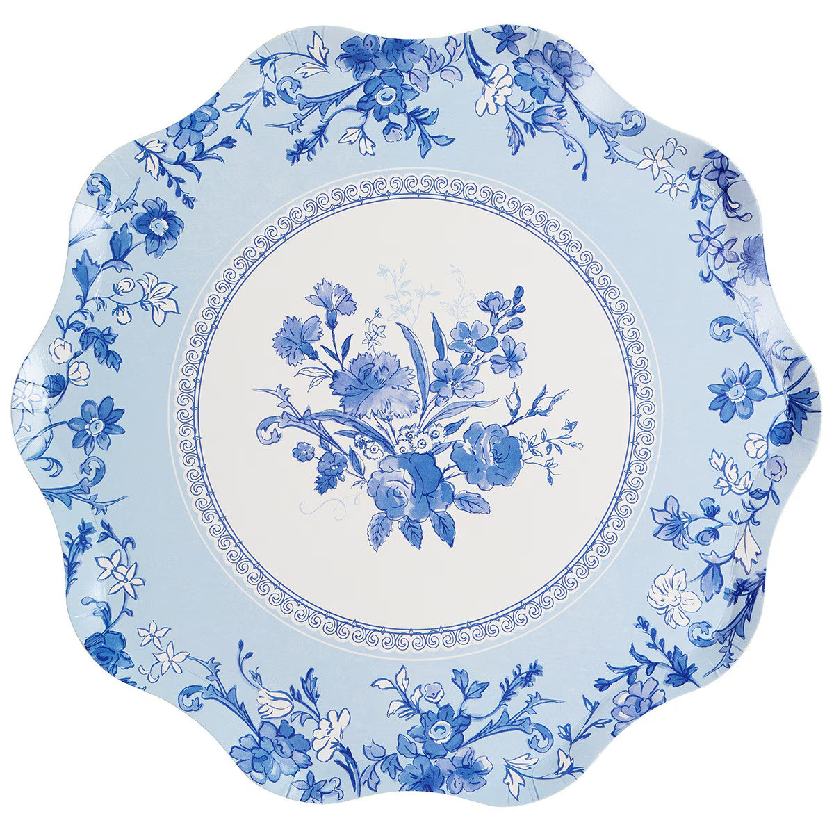 Blue & White Floral Plates - 2 Sizes
