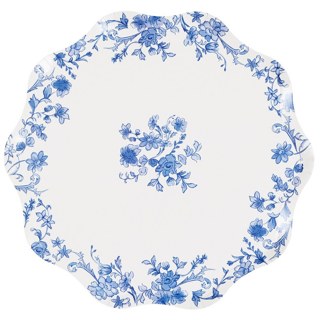 Blue & White Floral Plates - 2 Sizes