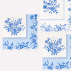 Blue & White Floral Napkins - 2 Sizes