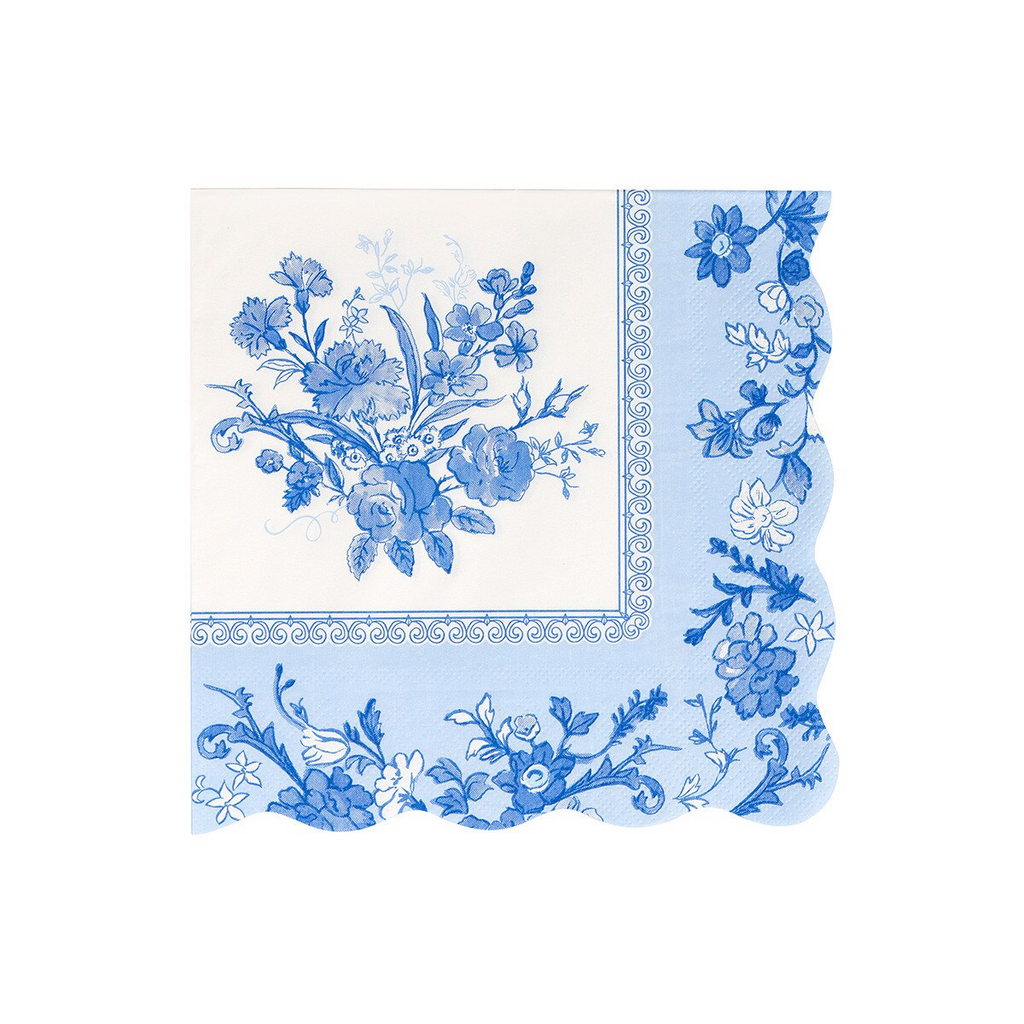 Blue & White Floral Napkins - 2 Sizes