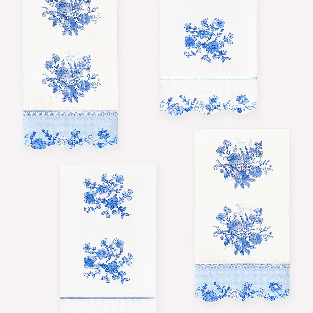 Blue & White Floral Guest Towels