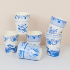 Blue & White Floral Cups
