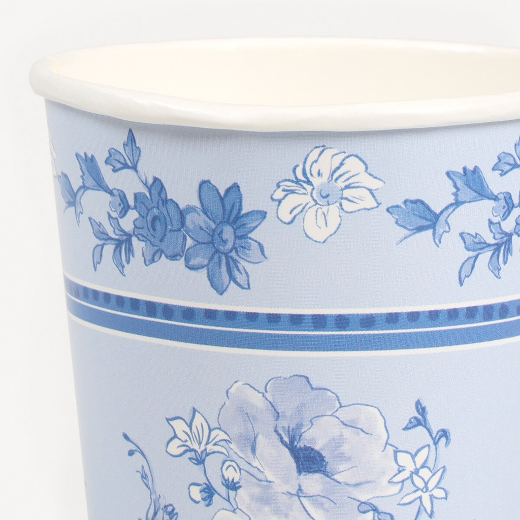 Blue & White Floral Cups
