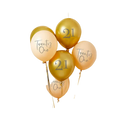 gold and peach balloons with twenty one and 21 text birthday theme from Parte Haus party supply store in Bethesda MD