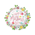 white floral foil balloon with colorful happy mothers day message Mother's Day from Parte Haus party supply store in Bethesda MD