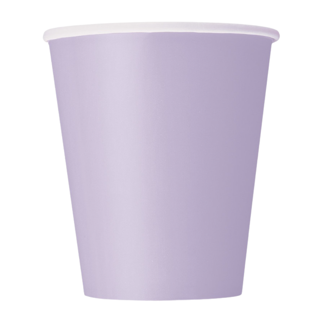 Lavender paper cup simple modern design birthday from Parte Haus party supply store in Bethesda Maryland