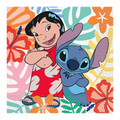 Colorful Lilo and Stitch napkin with tropical floral design for birthday theme from Parte Haus party supply store in Bethesda MD