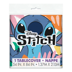Blue Stitch tablecover with cartoon design for kids birthday from Parte Haus party supply store in Bethesda MD