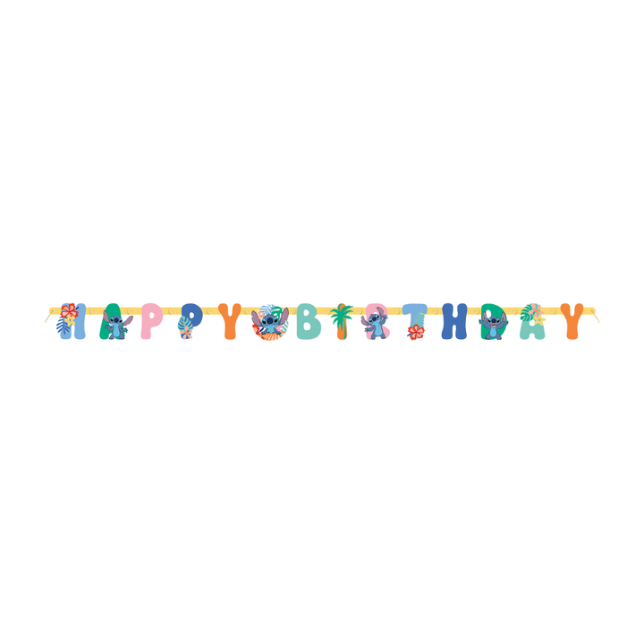 Multicolor Stitch "Happy Birthday" Jointed Banner