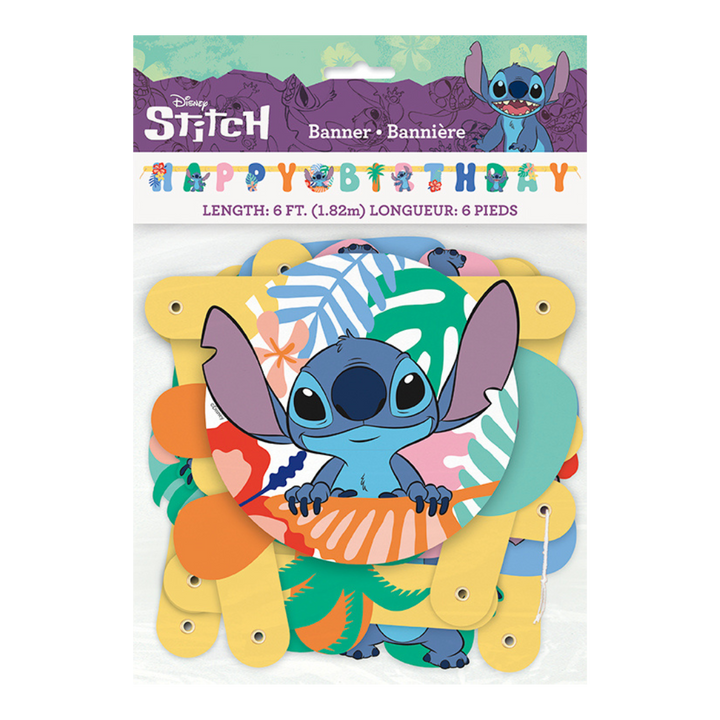 Multicolor Stitch "Happy Birthday" Jointed Banner