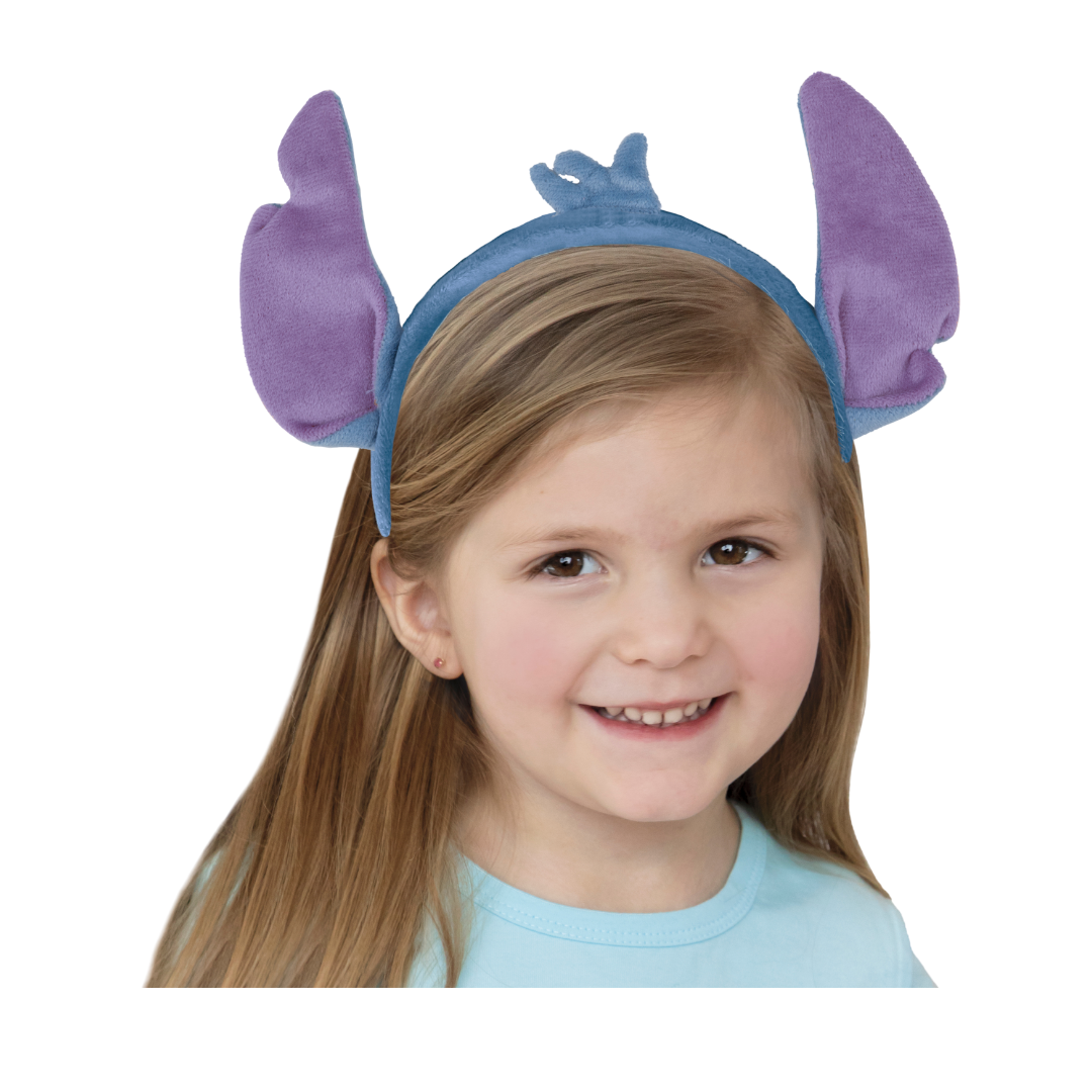 Blue purple headband with big plush ears costume accessory for kids birthday from Parte Haus party supply store in Bethesda MD