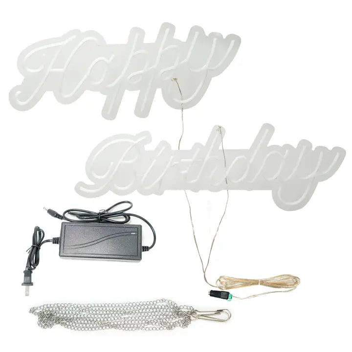 32" Happy Birthday LED Neon Sign