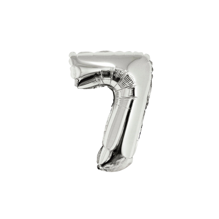 Silver Number 0 - 9 Foil Balloon, 34in