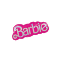 Pink Barbie foil balloon with bold logo decoration birthday theme from Parte Haus party supply store in Bethesda MD