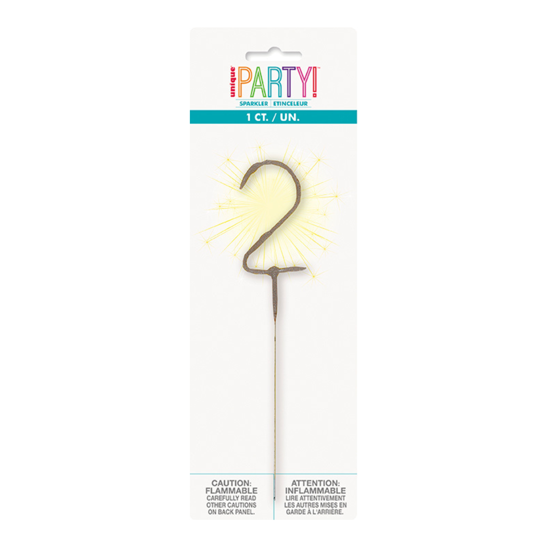 Silver Party Sparklers Number 2 Candle