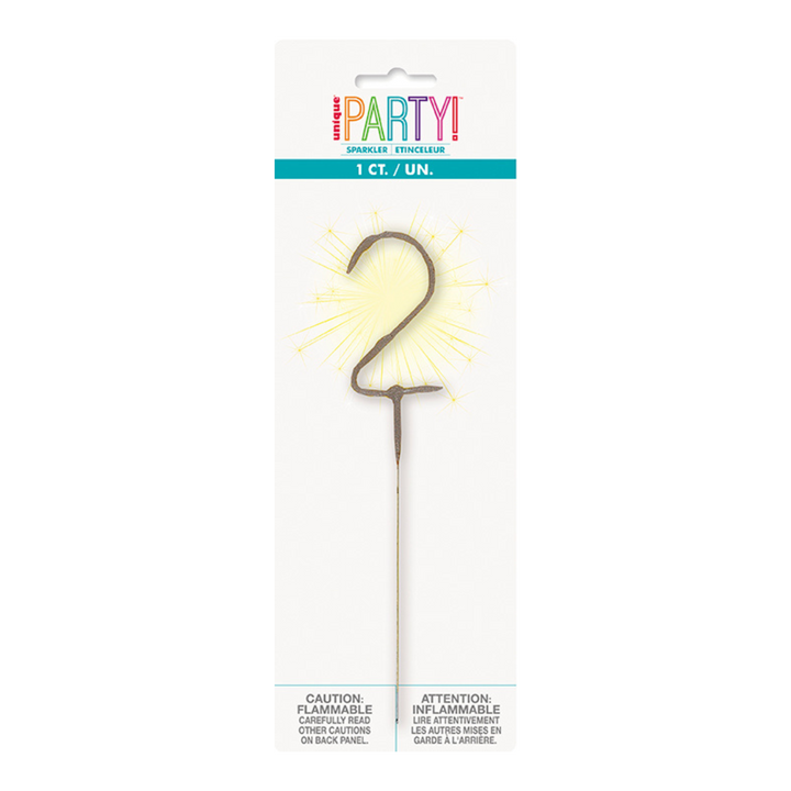 Silver Party Sparklers Number 2 Candle