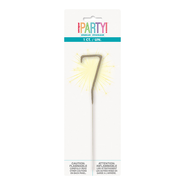 Silver Party Sparklers Number 7 Candle